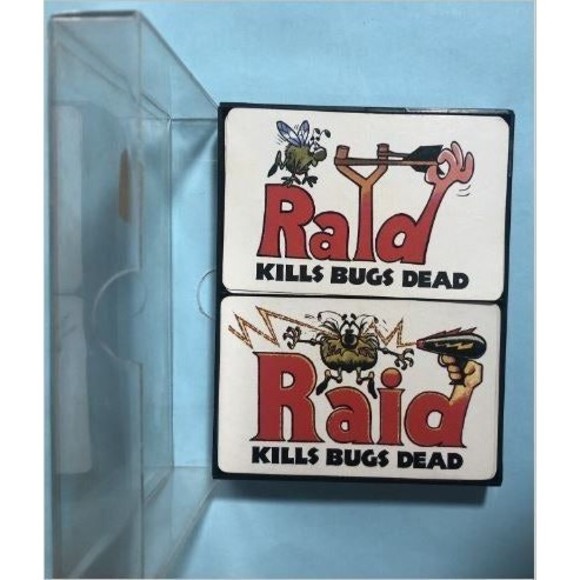 Vintage Johnson Wax - RAID Kill Bugs Dead-Playing Cards, Double Deck w/Case - Picture 1 of 4